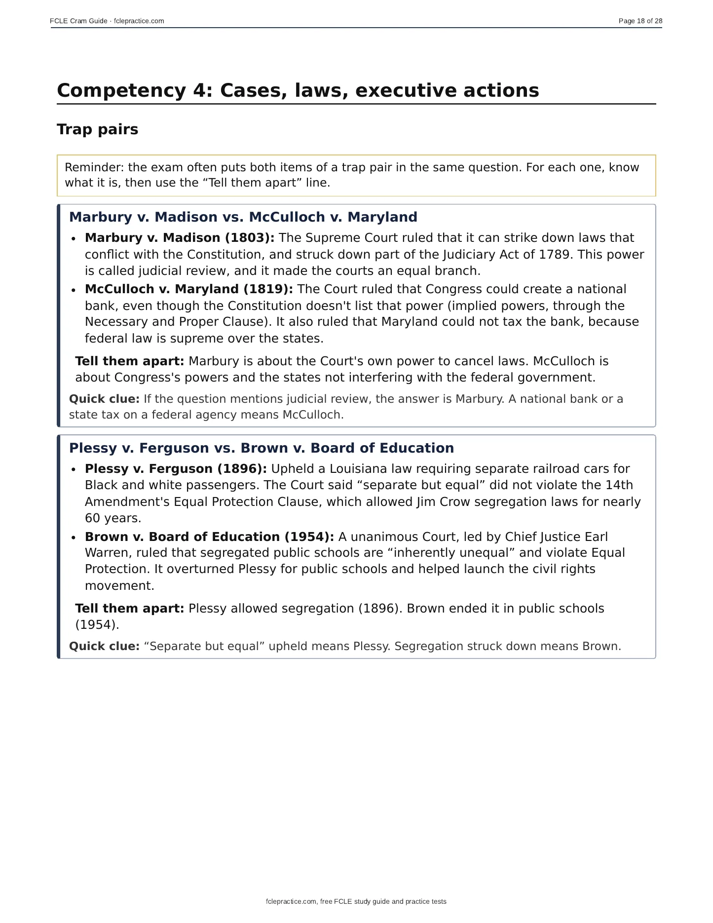 FCLE Cram Guide, page 18 of 20: Test-day tips